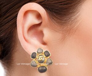 Vin Gp Cc Brn Stone Flower Clip