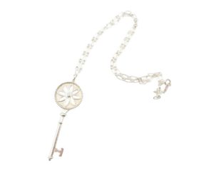 Tiffany & co 925 Silver Large Daisy Key Pendant with Diamond Necklace