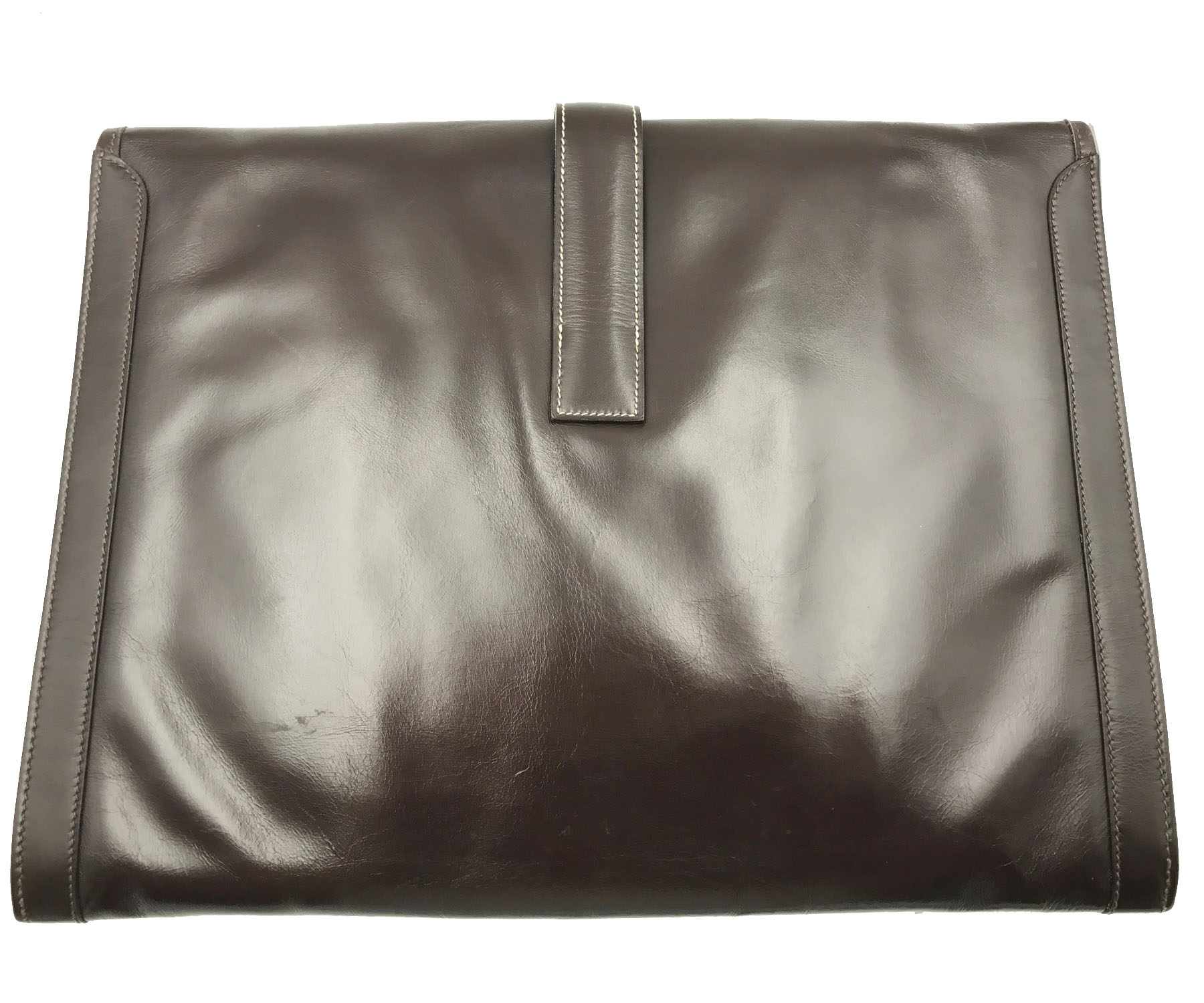 Hermes Dark Chocolate Brown Jige GM Large Clutch - Image 3