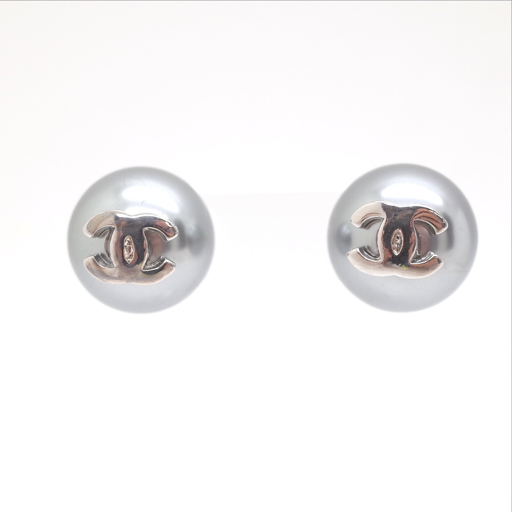 double c chanel earrings silver