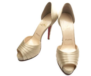Christian Louboutin Beige Satin Layer Heels