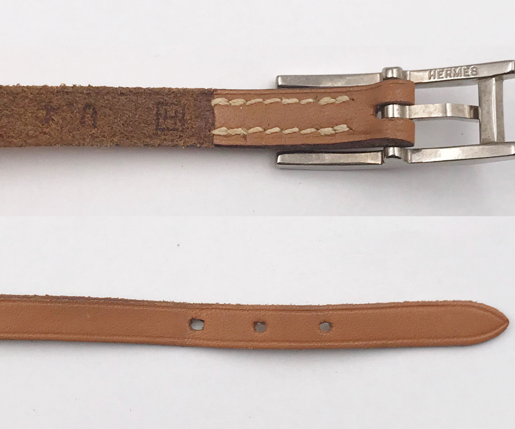 Hermes Unisex Brown Hapi Palladium H Wrap Bracelet - Image 5