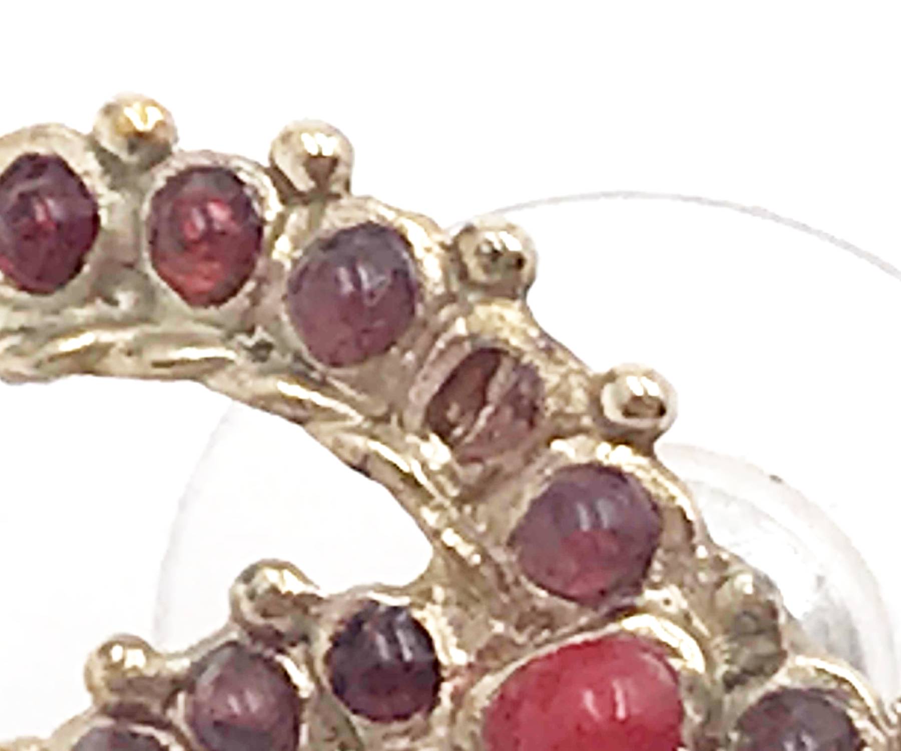 Chanel Gold CC Spanish Red Stone Piercing Earrings - Image 4