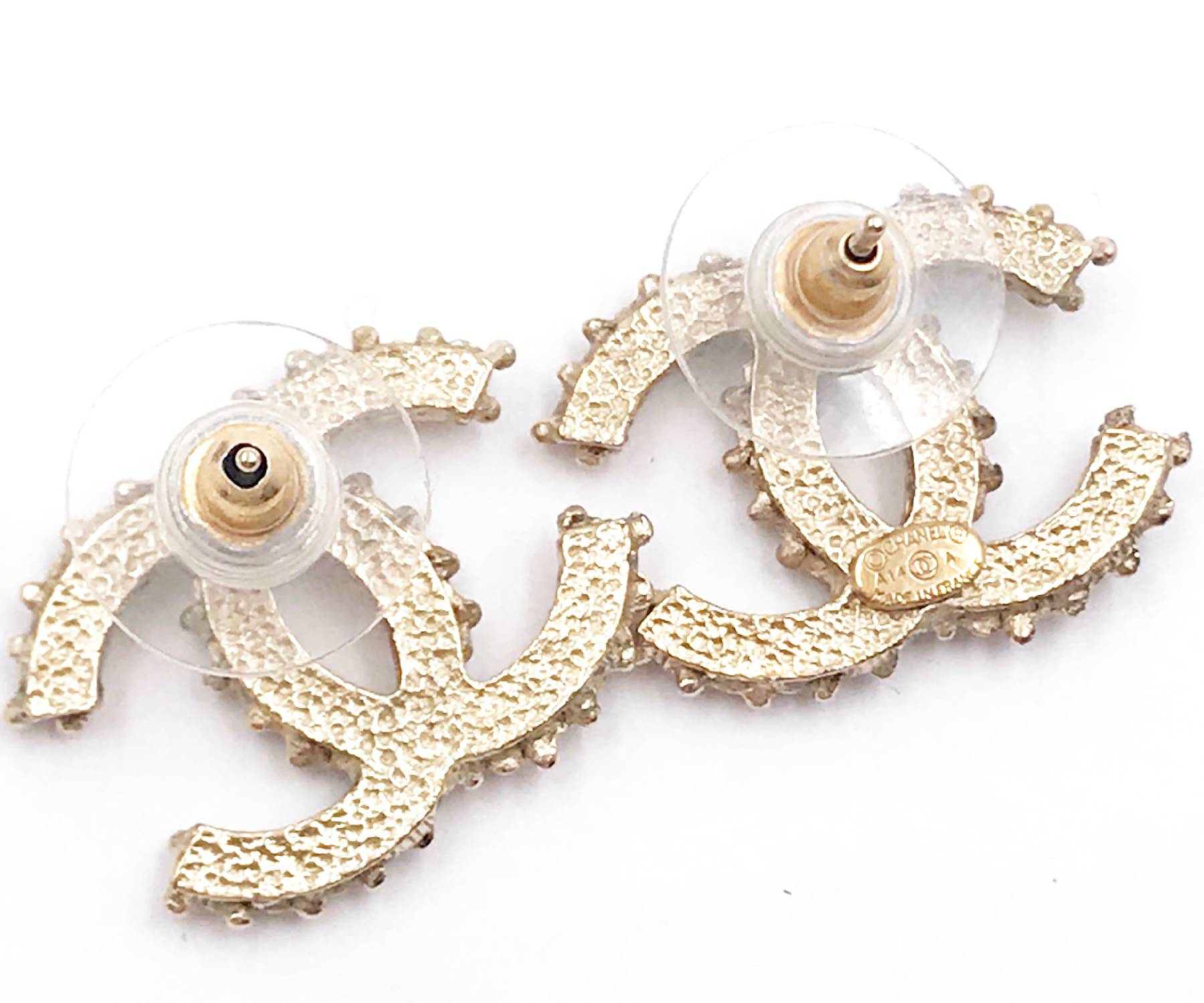 Chanel Gold CC Spanish Red Stone Piercing Earrings - Image 3