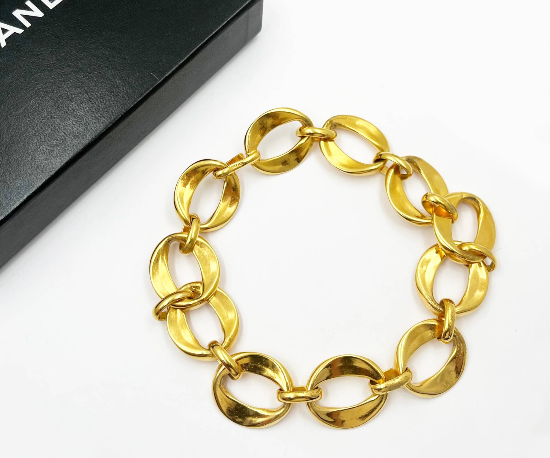 Chanel Vintage Gold Plated Ring Necklace As seen on Nicole Richie - Image 2