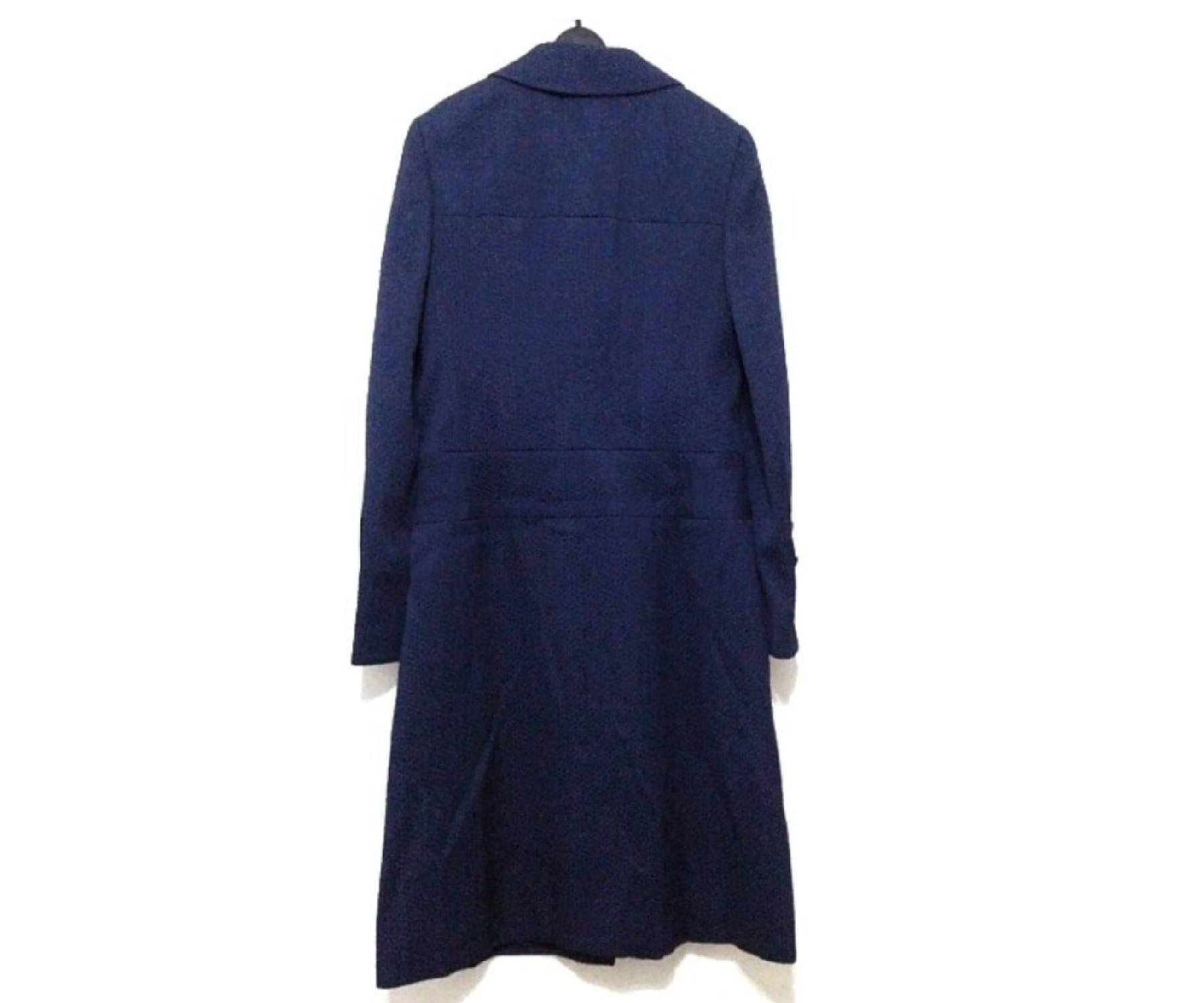 Chanel Navy Patterned Long Coat - Image 2
