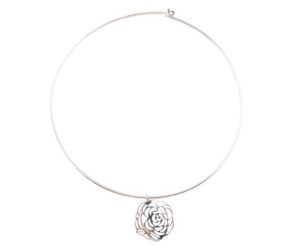 Chanel Fine Jewelry 925 Silver Cutout Camellia Flower Choker
