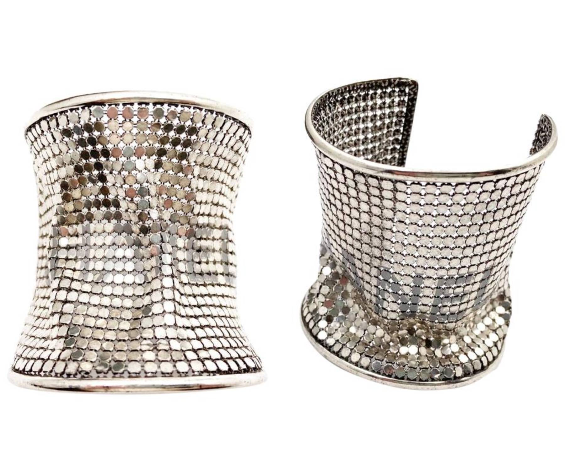 Chanel Silver CC Bling Cuff Bracelet