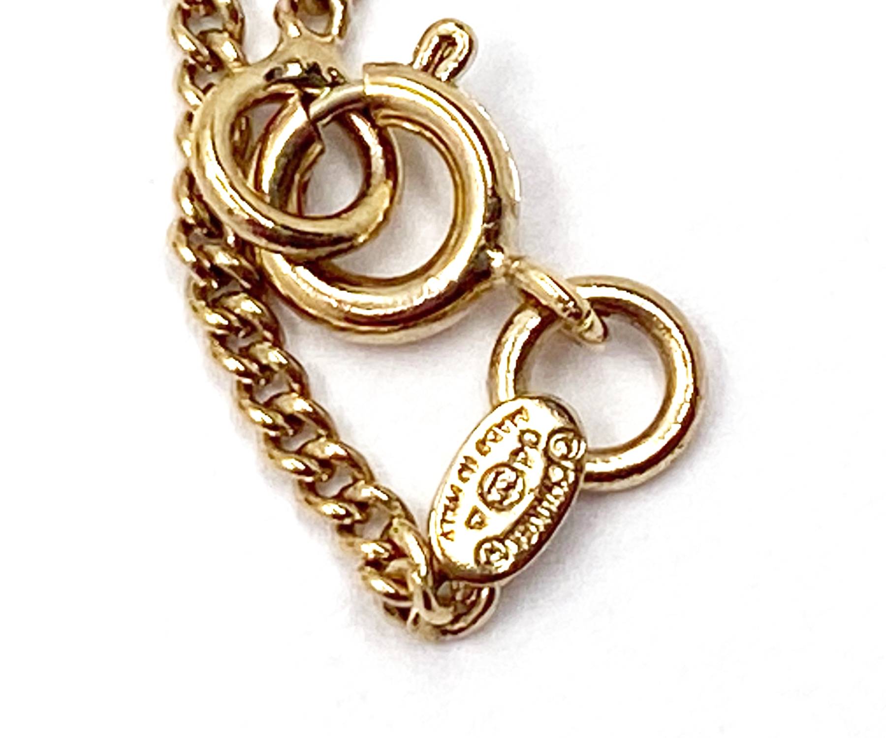 Chanel Vintage Gold Plated CC Pearl Round Pendant Necklace - Image 4