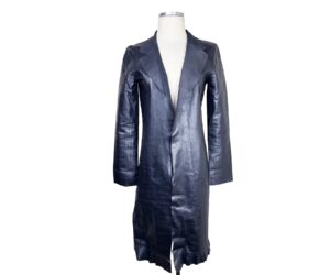 Classic Blk Leather Coat 1