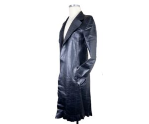 Classic Blk Leather Coat 2