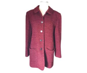 Chanel Vintage Burgundy Wool Coat