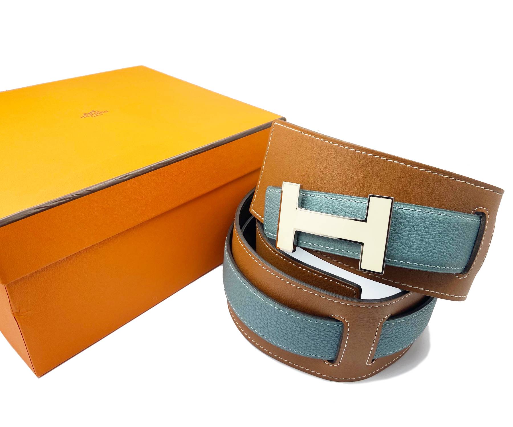 Hermes Constance 32mm Ivory H Bucket 2 Way Belt 85cm - Image 2