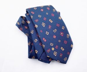 Chanel Vintage Men's Square Blue Silk Tie