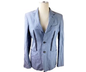 Alexander Mcqueen Blue Plaid Dart Jacket