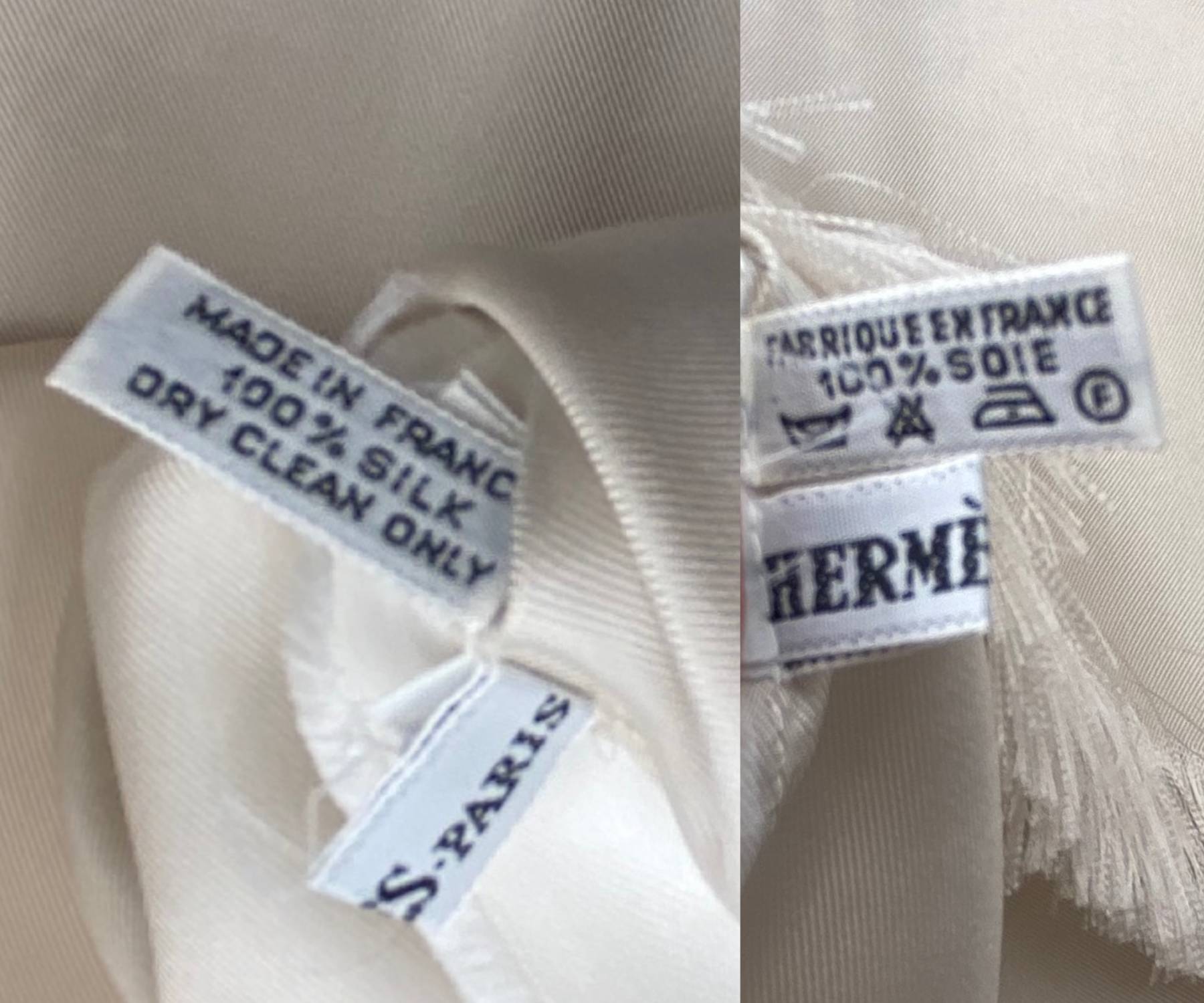 Hermes Ivory Persian Colorful Silk Satin long Scarf - Image 7