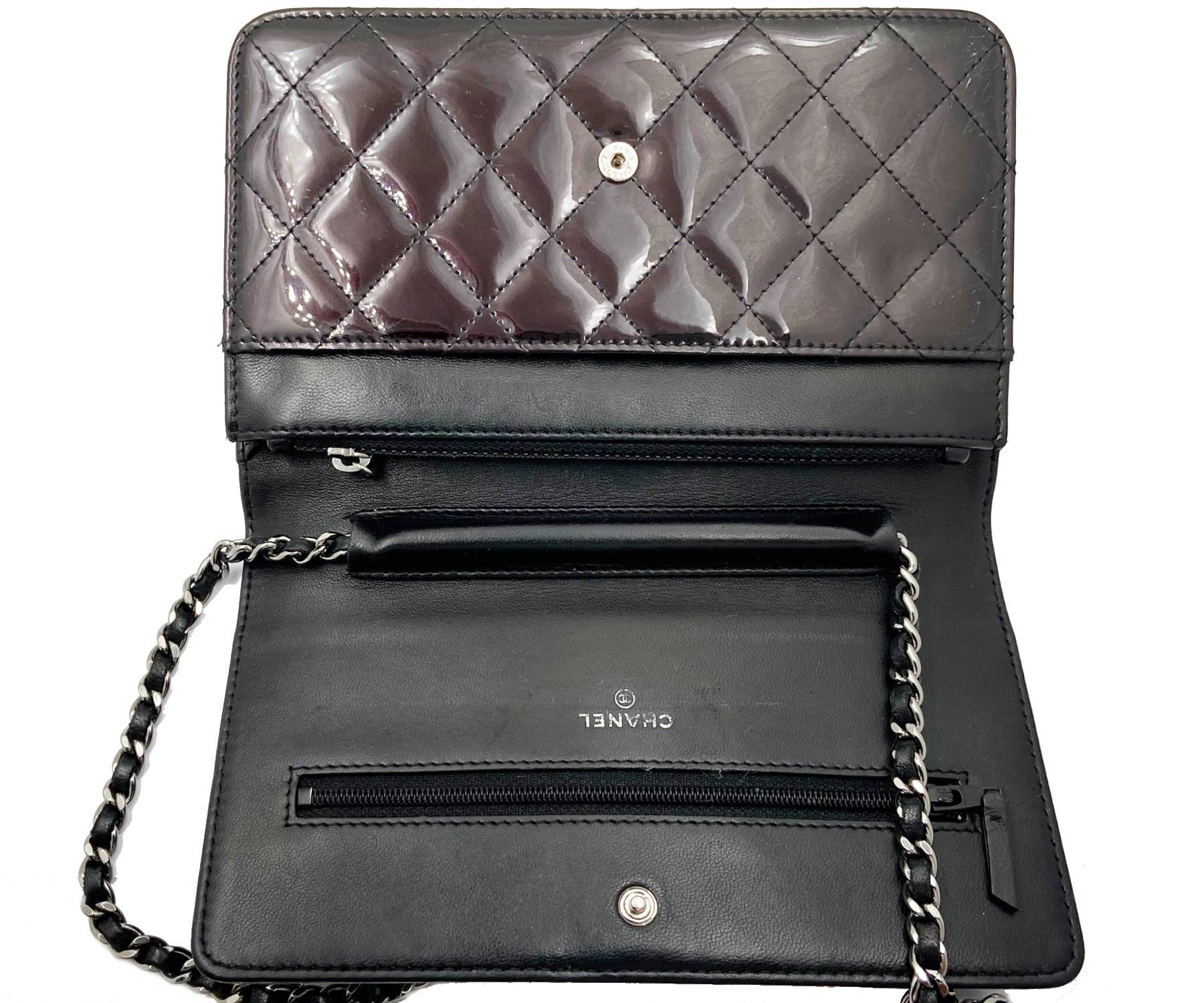 Chanel Burgundy Patent Leather Boy Wallet on Chain WOC Crossbody Bag - LAR  Vintage