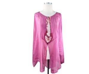 Gucci Peony Silk Tassel Oversized Cover Top