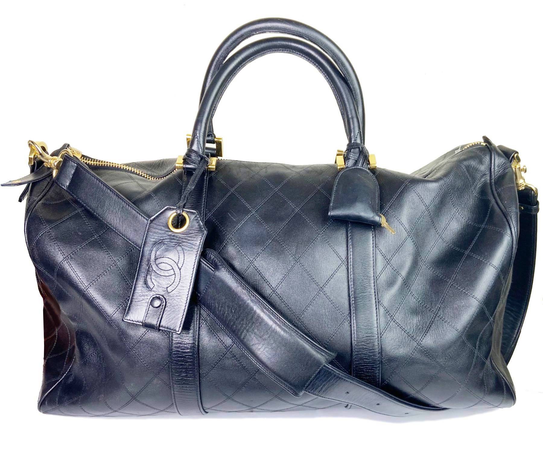 Chanel Duffel Black Travel Bag