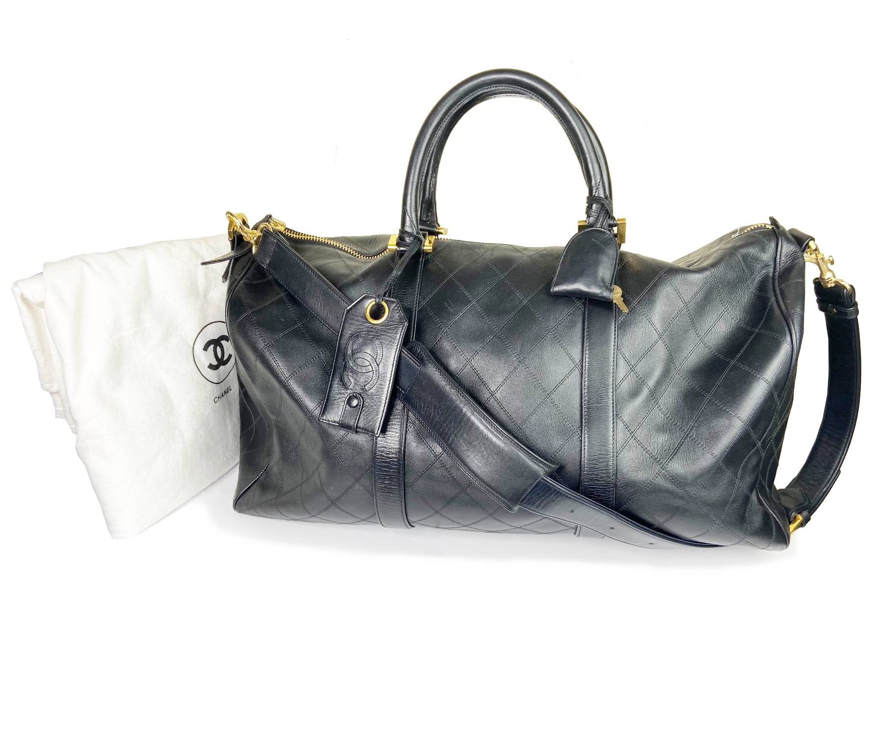 Chanel Duffel Black Travel Bag - LAR Vintage