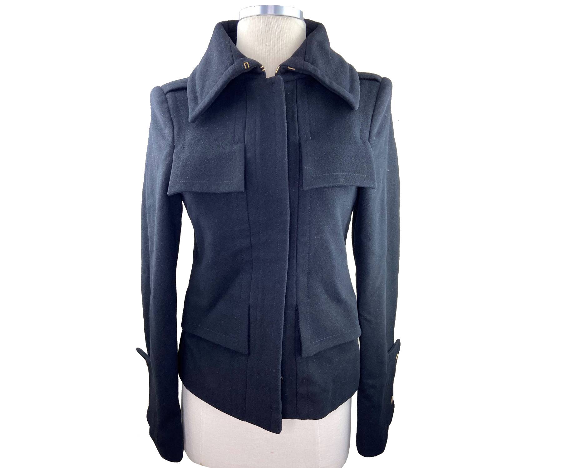 Gucci Black Wool Cashmere Pocket Jacket