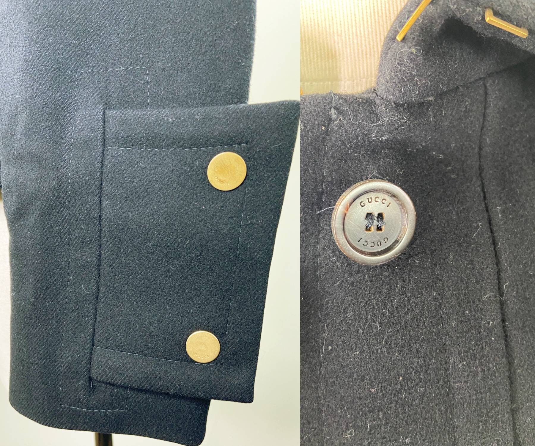 Gucci Black Wool Cashmere Pocket Jacket - Image 4