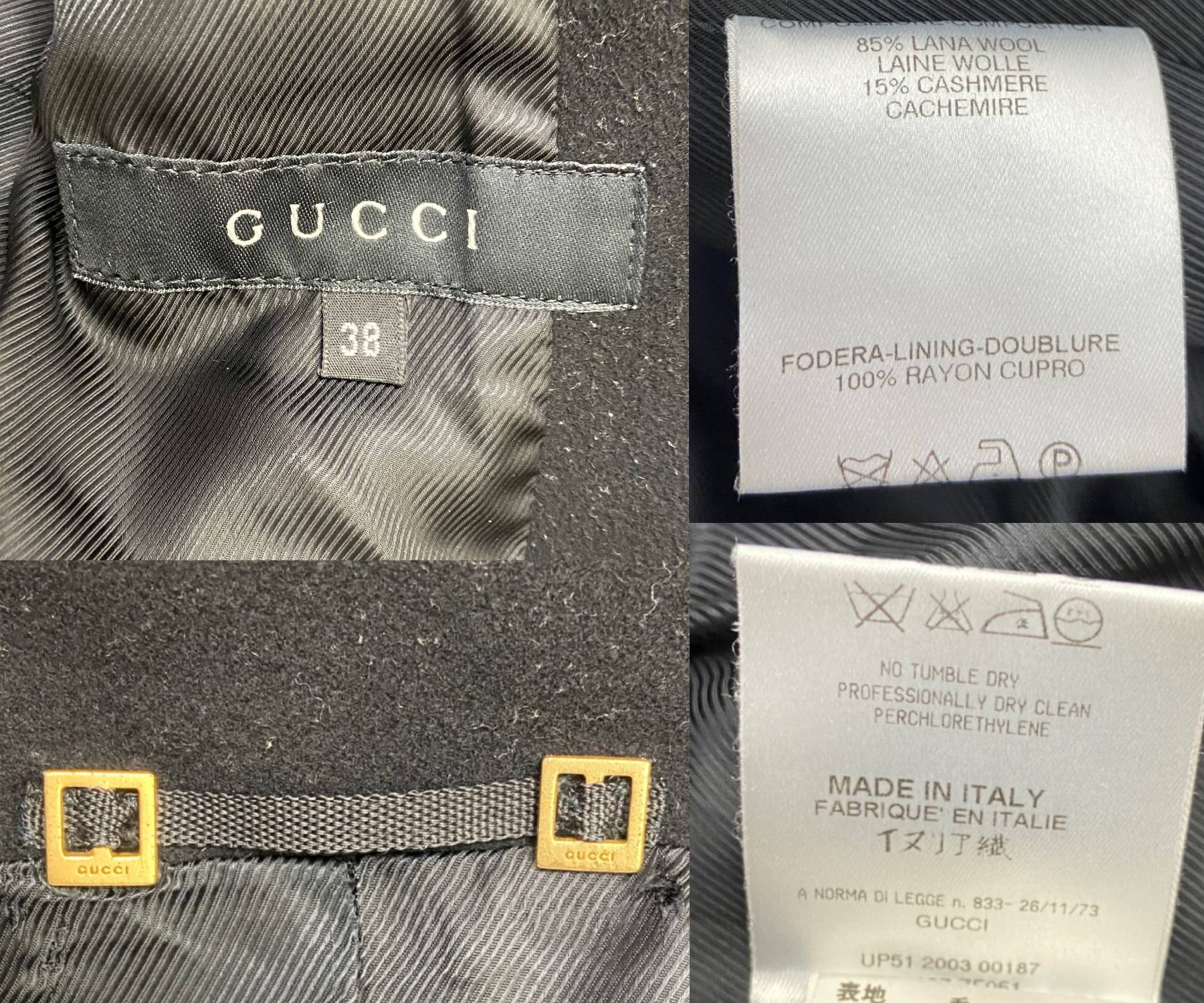 Gucci Black Wool Cashmere Pocket Jacket - Image 5