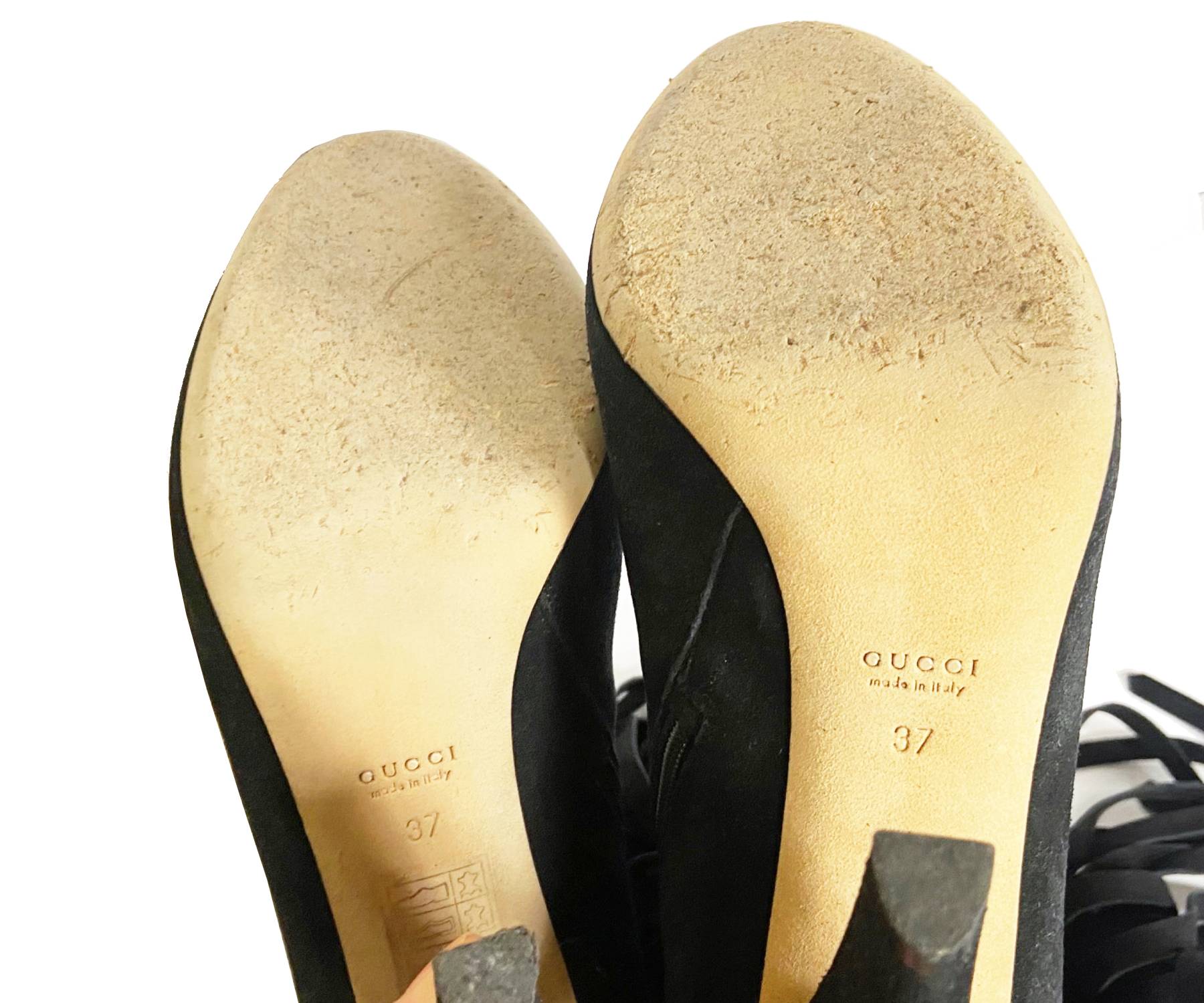 Gucci Black Suede Tassel Stud Boots - Image 5