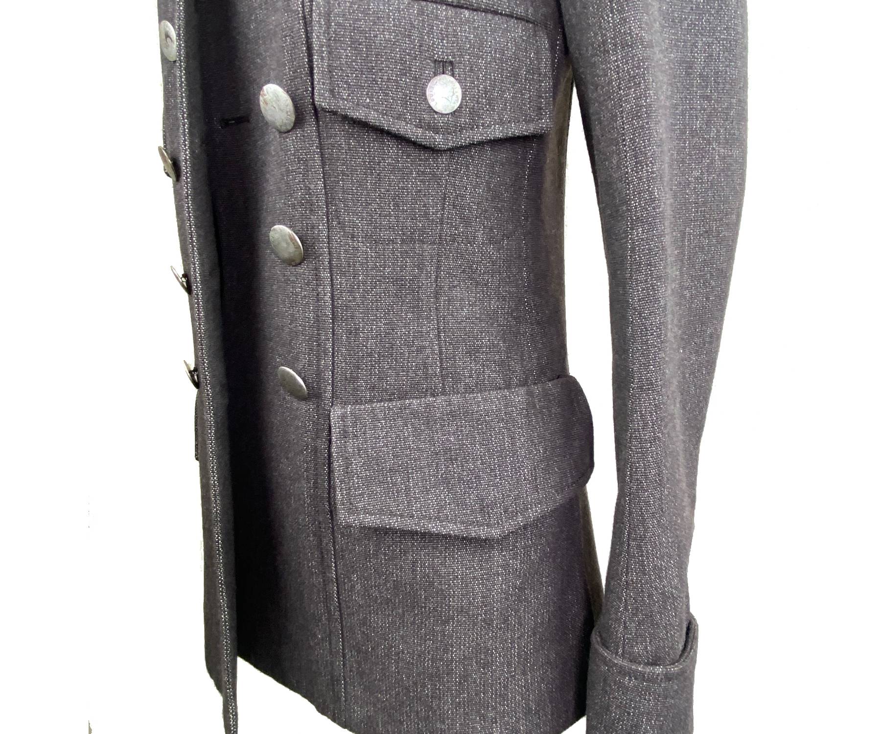 Louis Vuitton Brown Wool Double Breast Tailored Military Jacket - Image 3