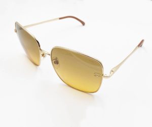 Chanel Gold Frame CC Brown Lens Sunglasses