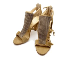 Giuseppe Zanotti Brand New Camel Tan Suede Fringe Sandals