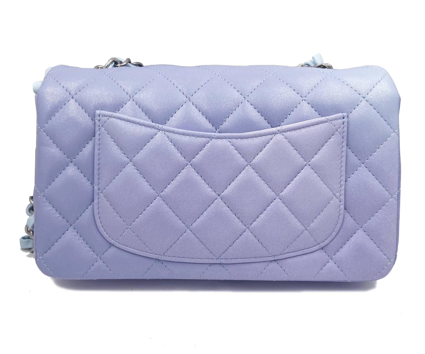 Chanel Brand New Classic Rare Lavender Blue Ombre Degrade Mini Rectangle Crossbody Bag - Image 3