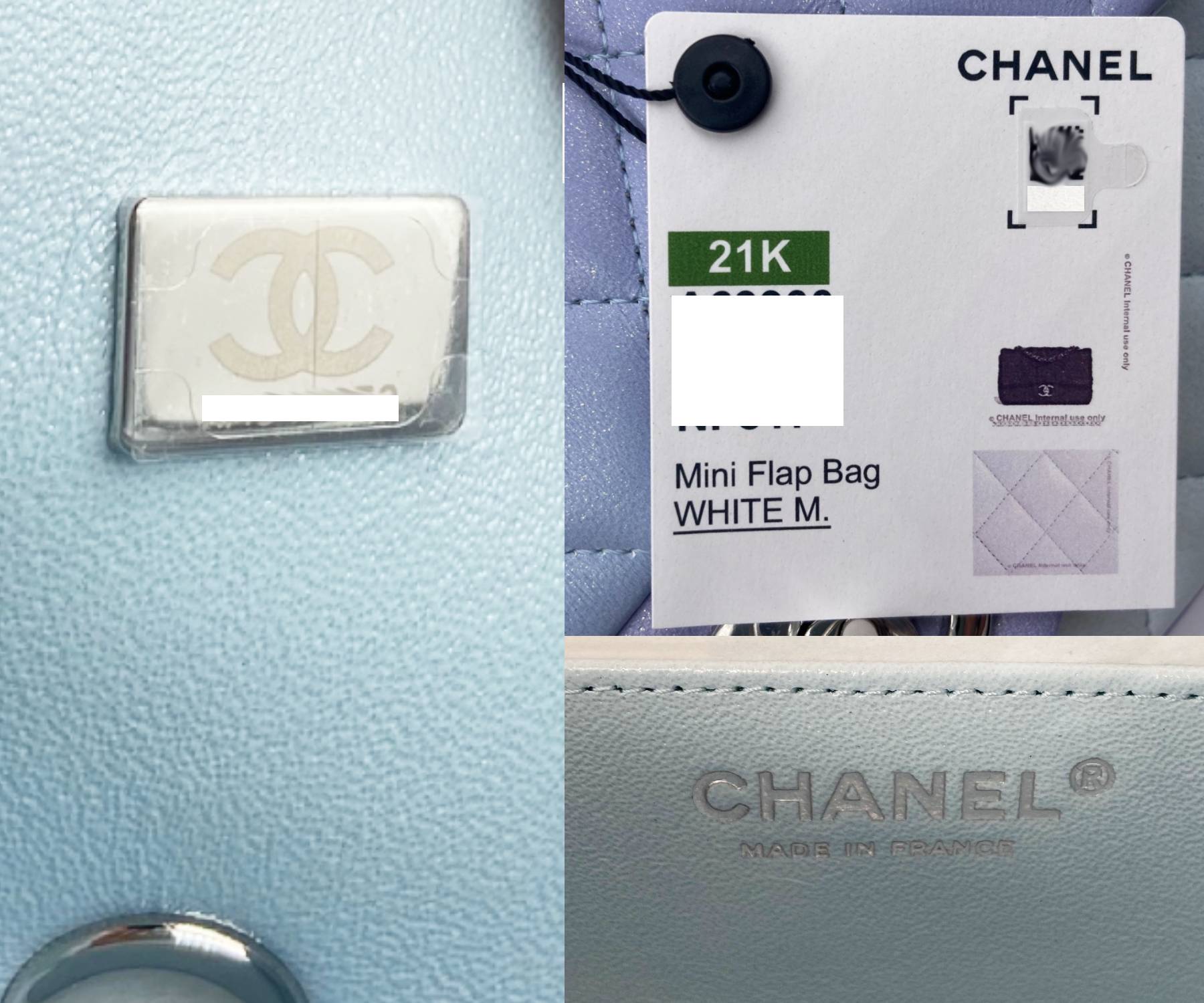 Chanel Brand New Classic Rare Lavender Blue Ombre Degrade Mini Rectangle Crossbody Bag - Image 5