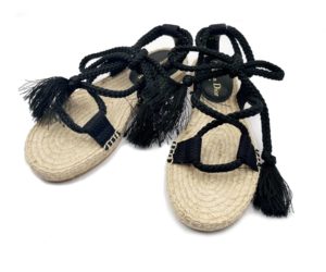 Dior Brand New Black Diorall Straw Sandals