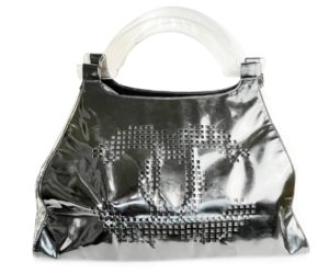 Chanel Black Patent Leather Punch Hole Clear Handle XXL Handbag