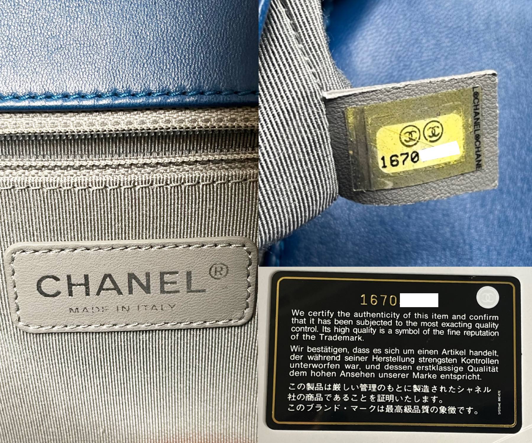 Chanel Rare Blue Galuchat Exotic Leather Medium Boy Crossbody Bag - Image 5