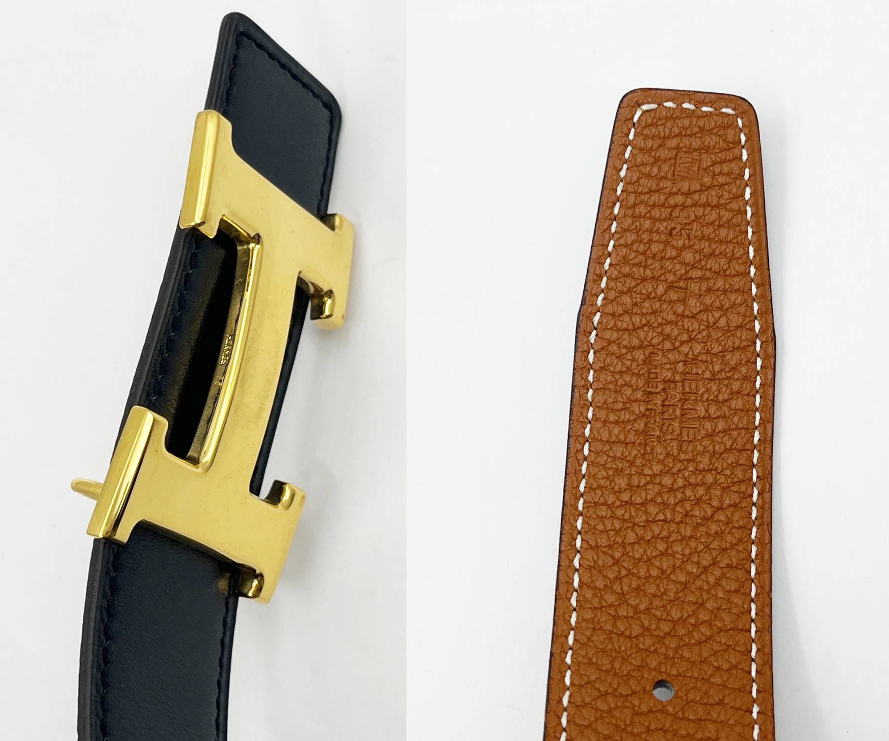 Hermes Constance 32mm Gold H Black Brown Reversible Belt 95cm - Image 3