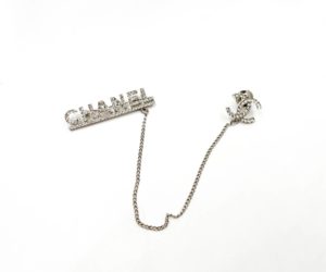Chanel Rare Silver CC CHANEL Chain Pin Brooch