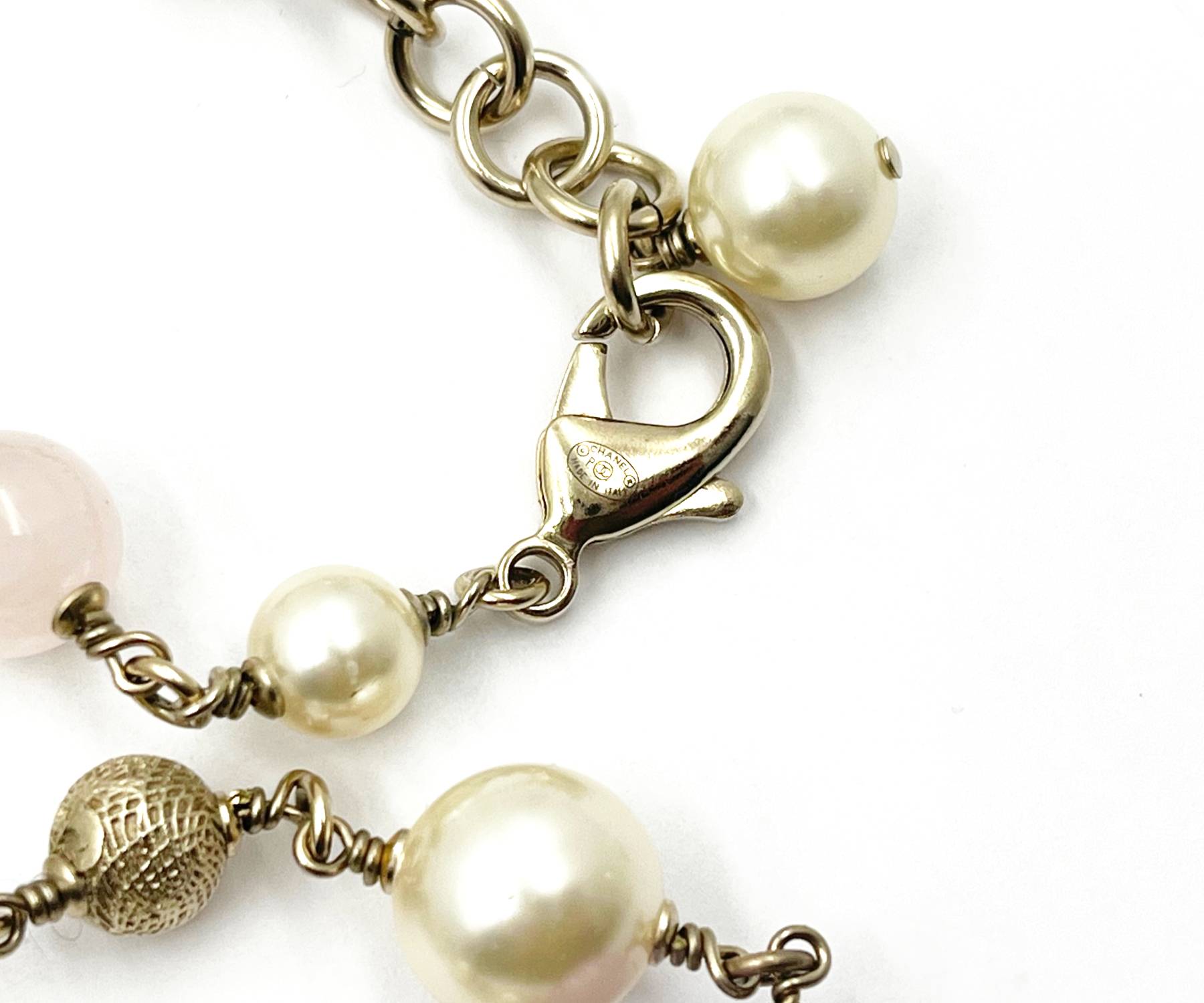Chanel Light Gold CC Starfish Lavender Stone Pearl Necklace - Image 4