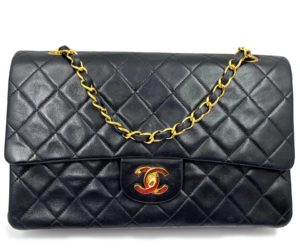 Chanel Vintage Classic Timeless Double Flap Lambskin 10" Shoulder Bag