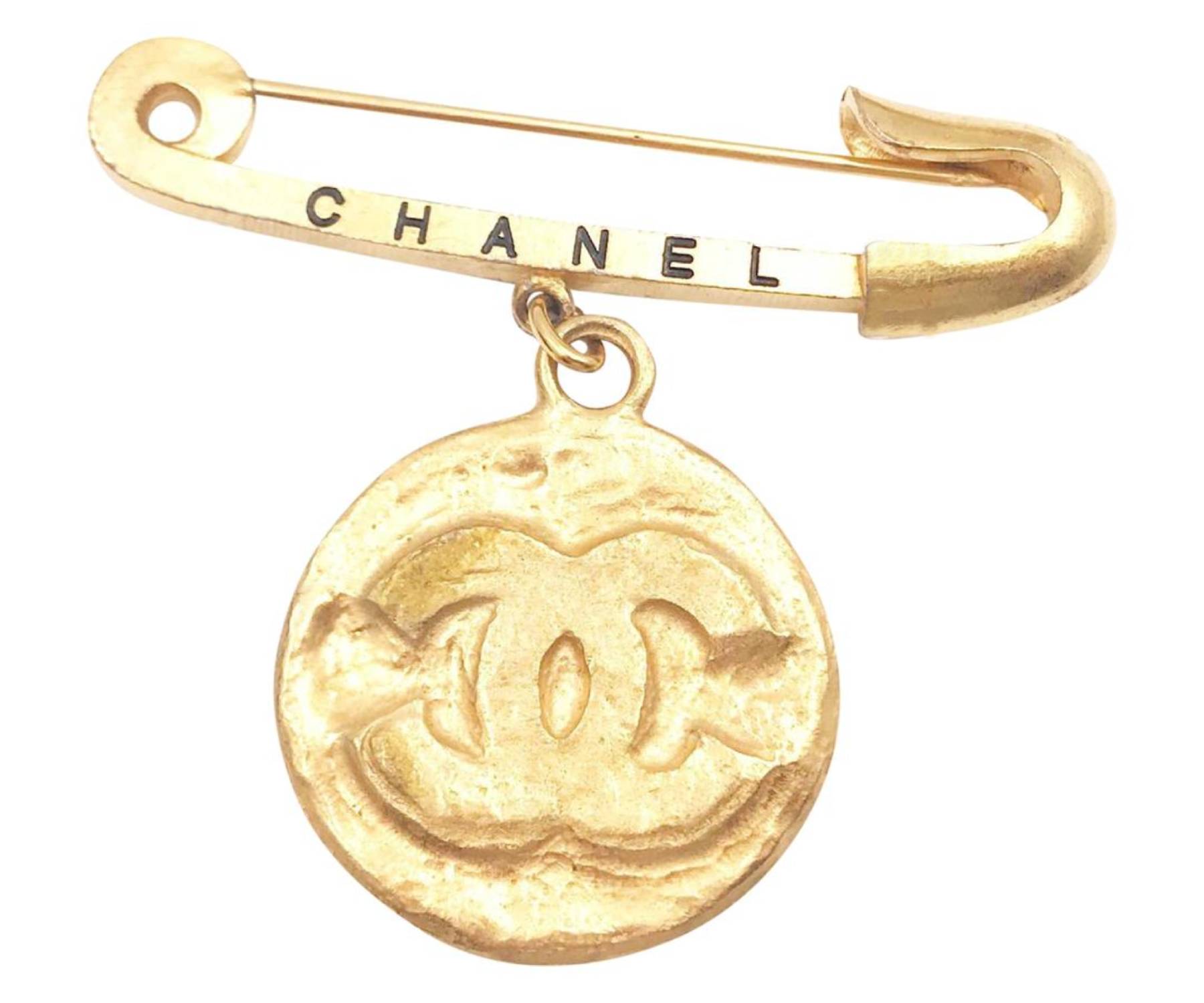 gold chanel pin brooch