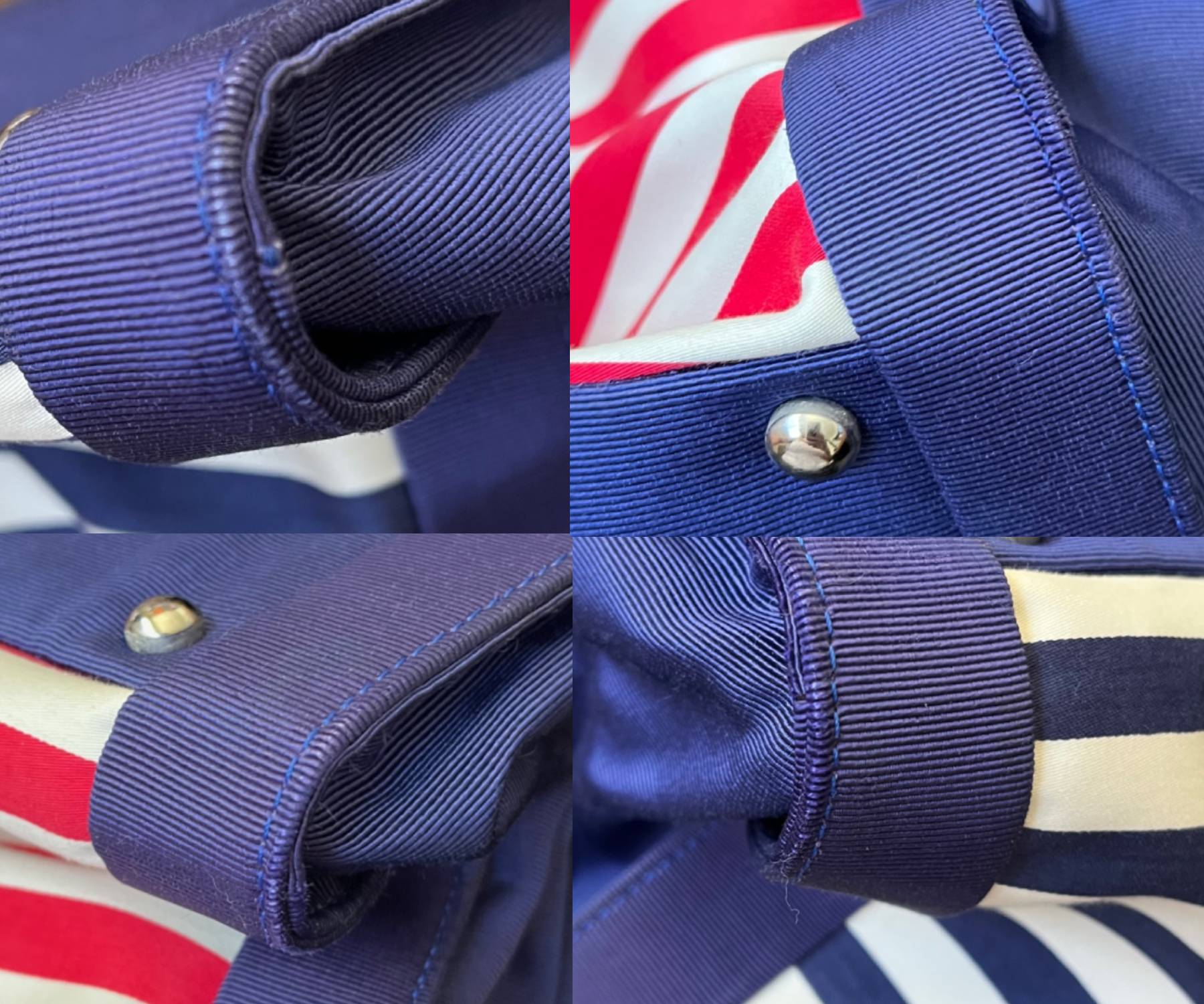 Chanel Rare Blue Red CC Handle Stripe 3 way Bag - Image 3