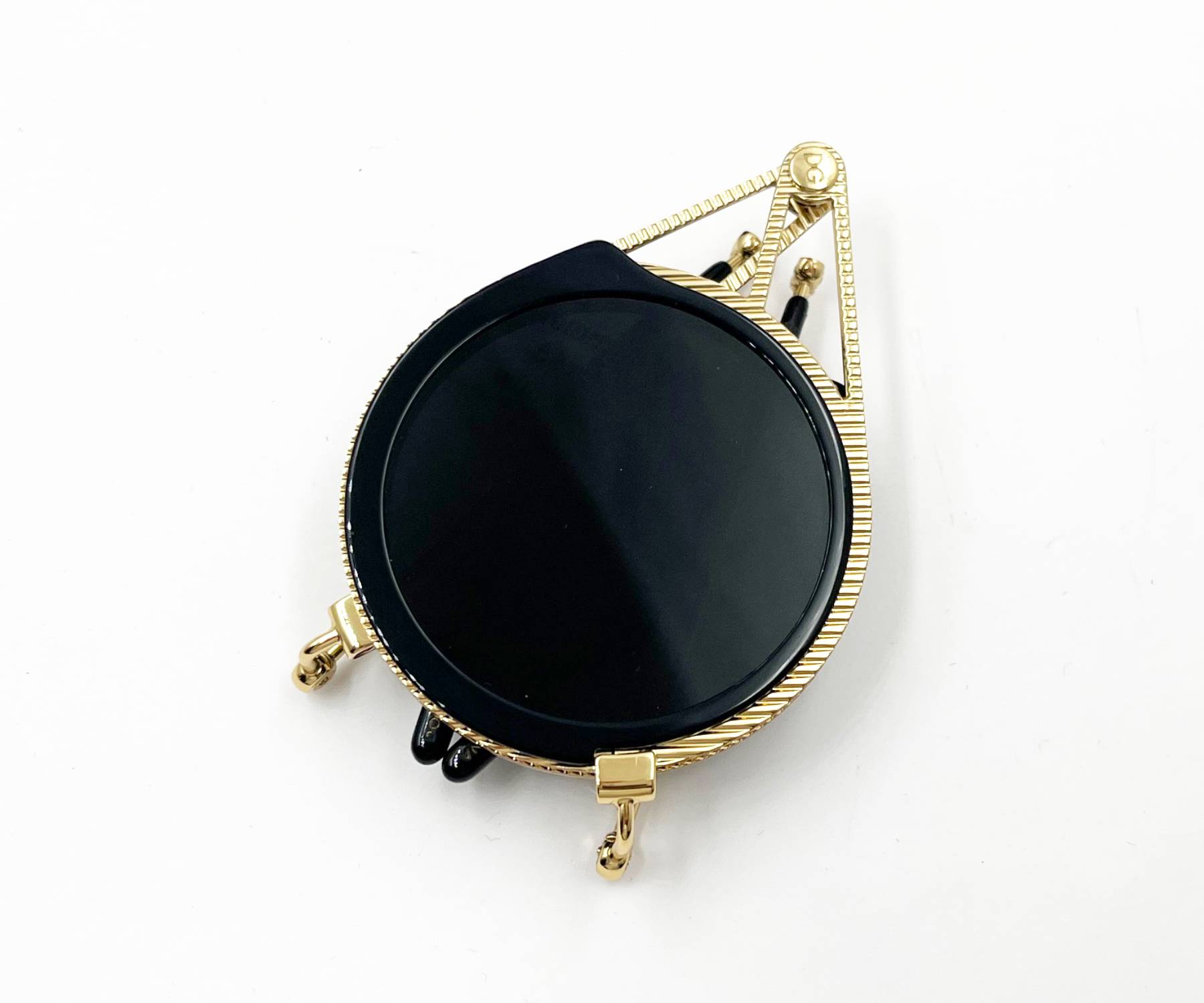 Dolce &Gabbana Rare Brand New Black Metallic DG Fatto A Mano Foldable Sunglasses - Image 4