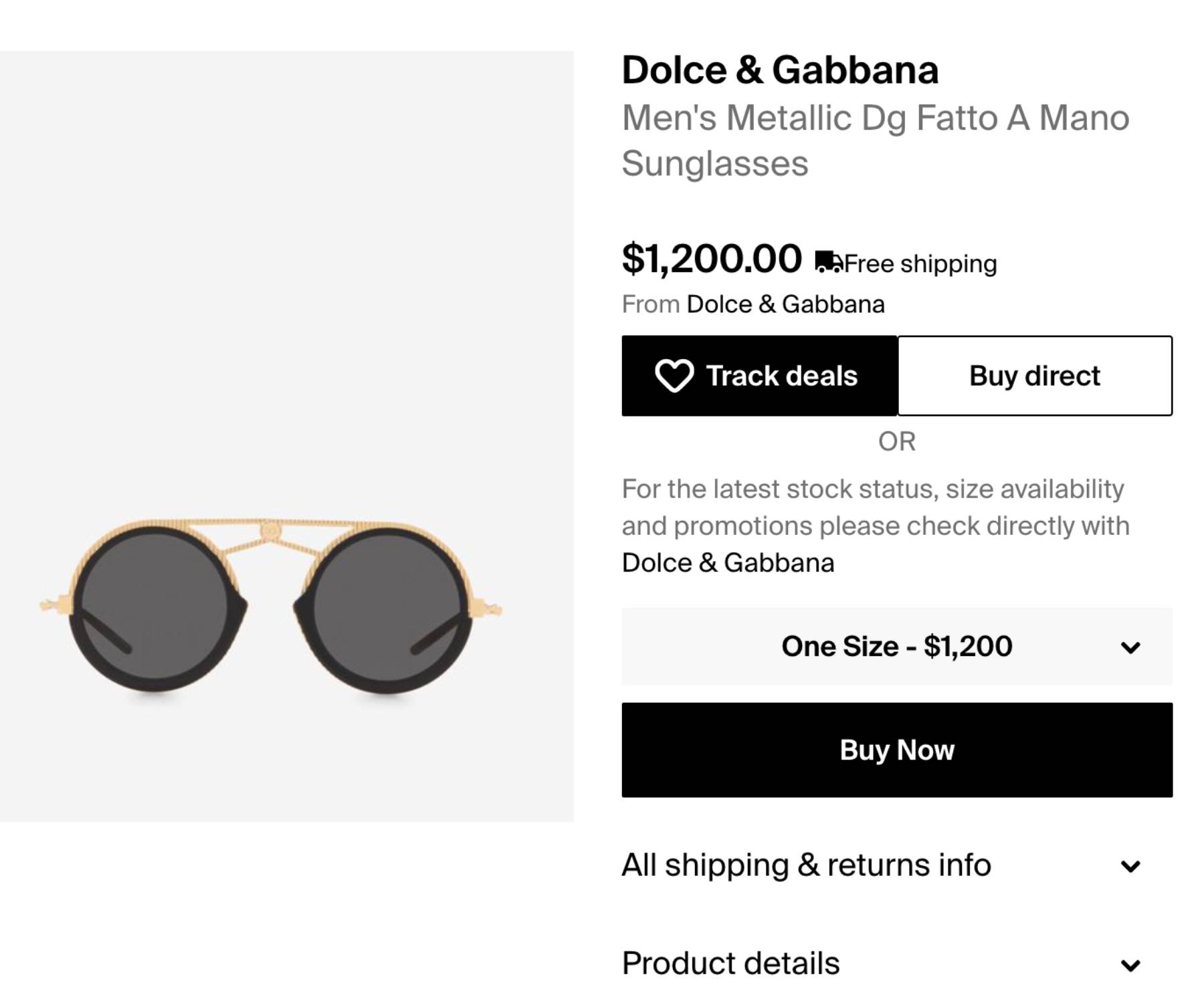 Dolce &Gabbana Rare Brand New Black Metallic DG Fatto A Mano Foldable Sunglasses - Image 3