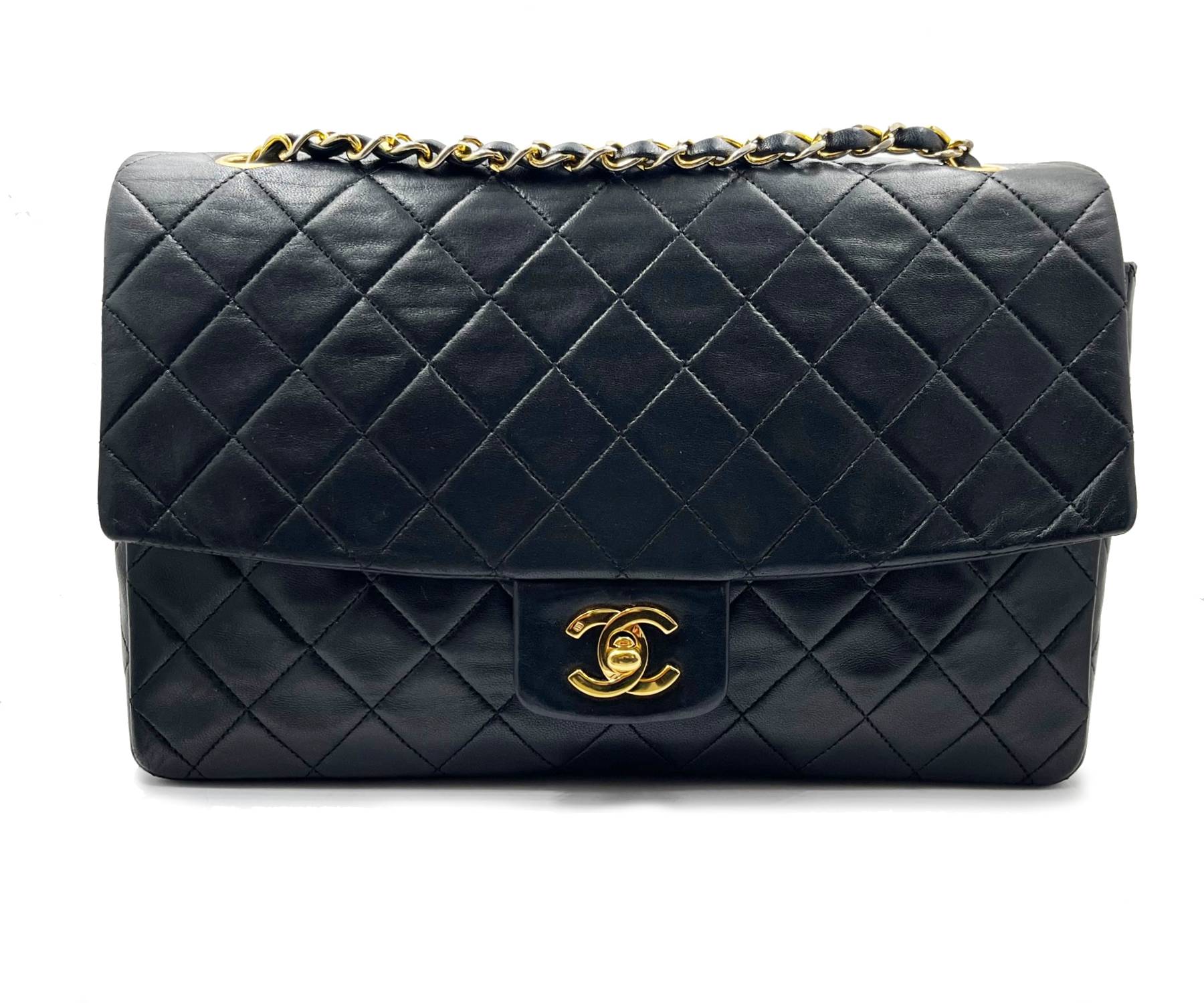 Chanel Vintage RARE Classic Flap Black Wallet Shoulder Bag Set - Image 3