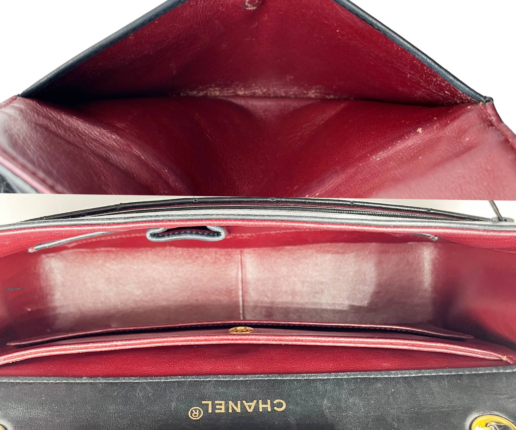 Chanel Vintage RARE Classic Flap Black Wallet Shoulder Bag Set - Image 6