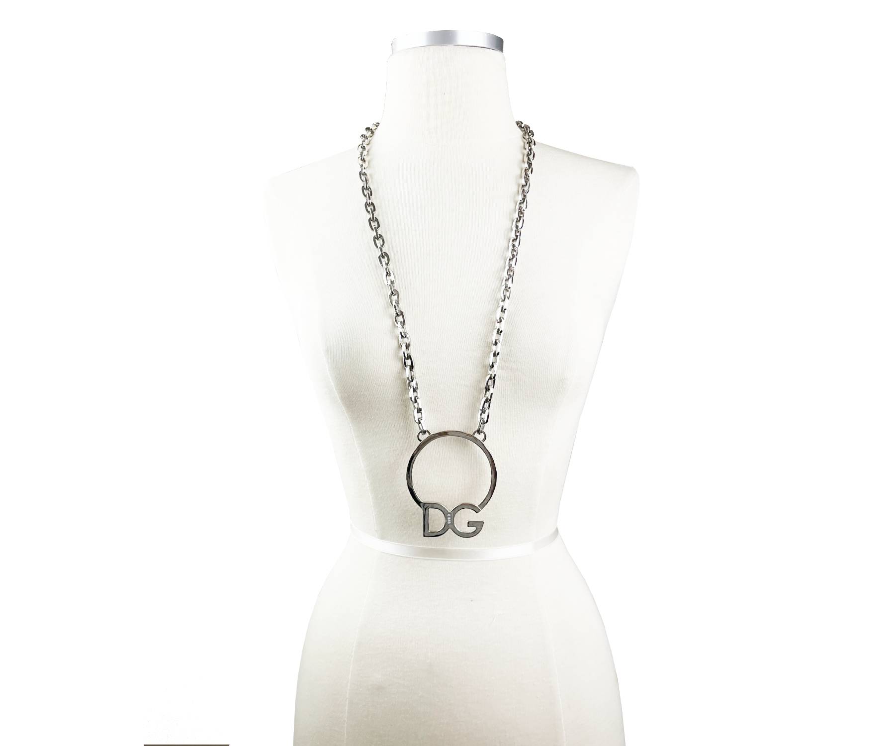 Dolce &Gabbana Silver Large Pendant Chain Long Necklace - Image 3