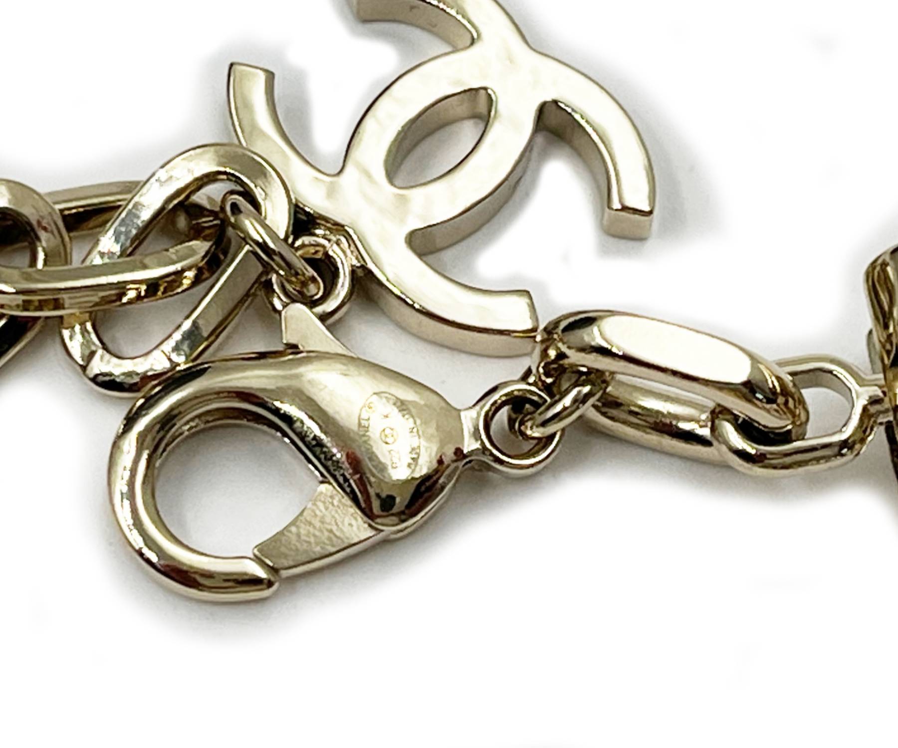 Chanel Brand New Light Gold Multi Textured CC Chain Choker Necklace - Image 3