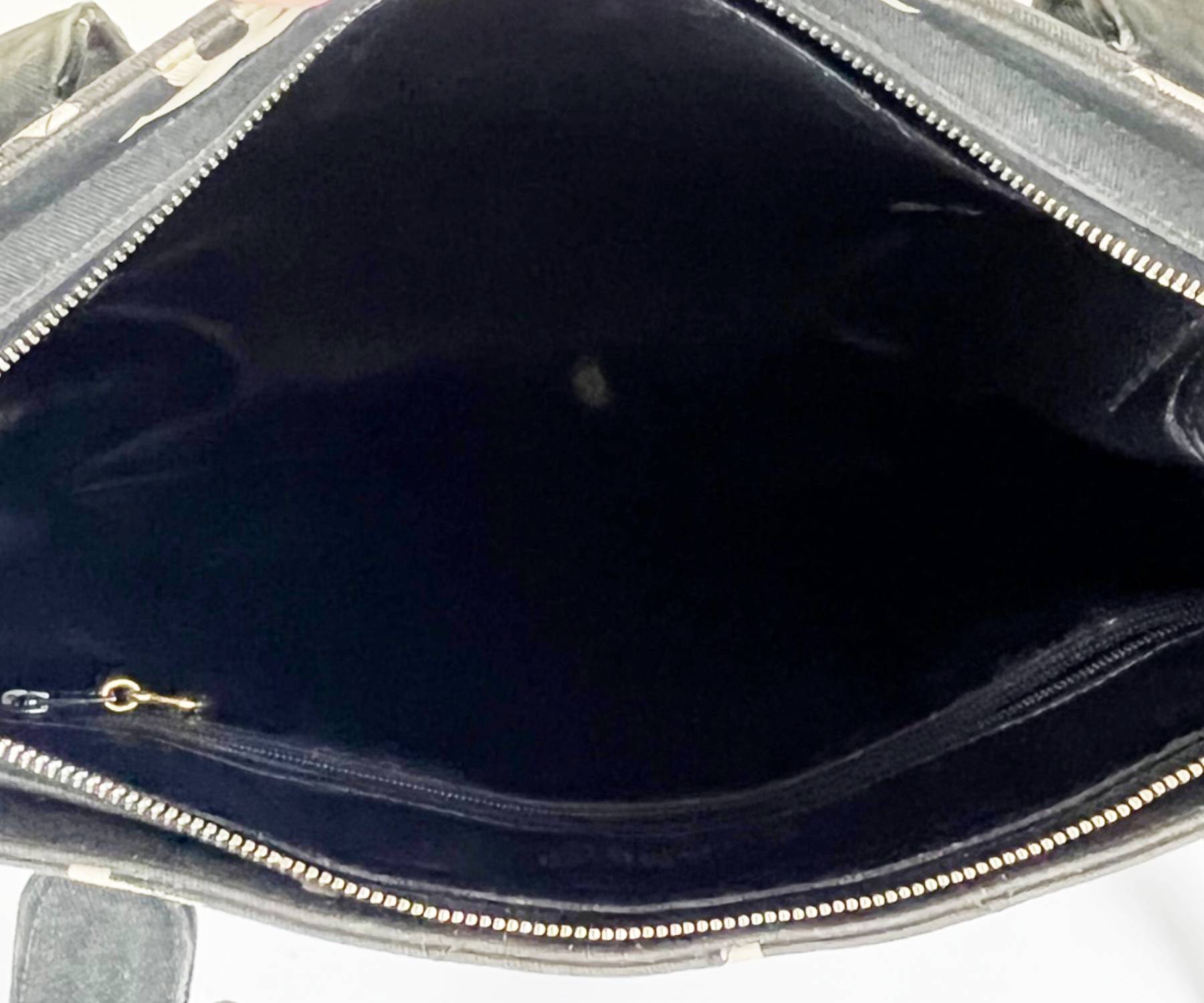 Chanel Vintage White Logo Black Canvas Tote Bag - Image 4