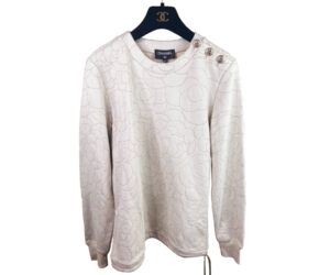Chanel Brand New Beige Gold Camellia Stitching Sweatshirt
